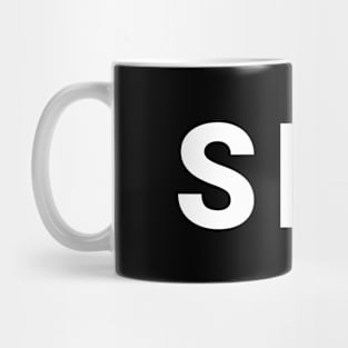 simple white title sex word Mug